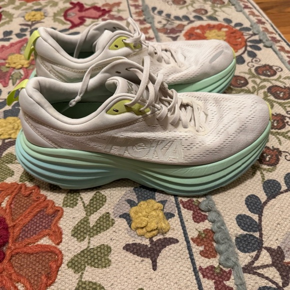 Hoka Shoes - Hoka Women's White and Mint Athletic Shoes